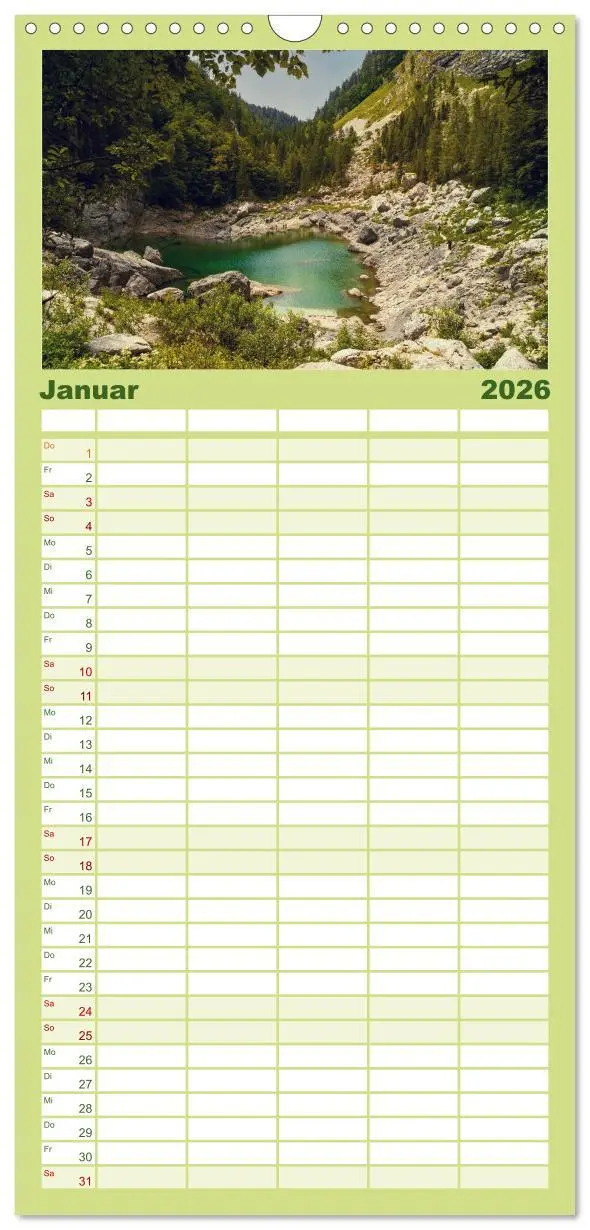 Bild: 9783516493160 | Familienplaner 2026 - Slowenische Landschaften mit 5 Spalten...