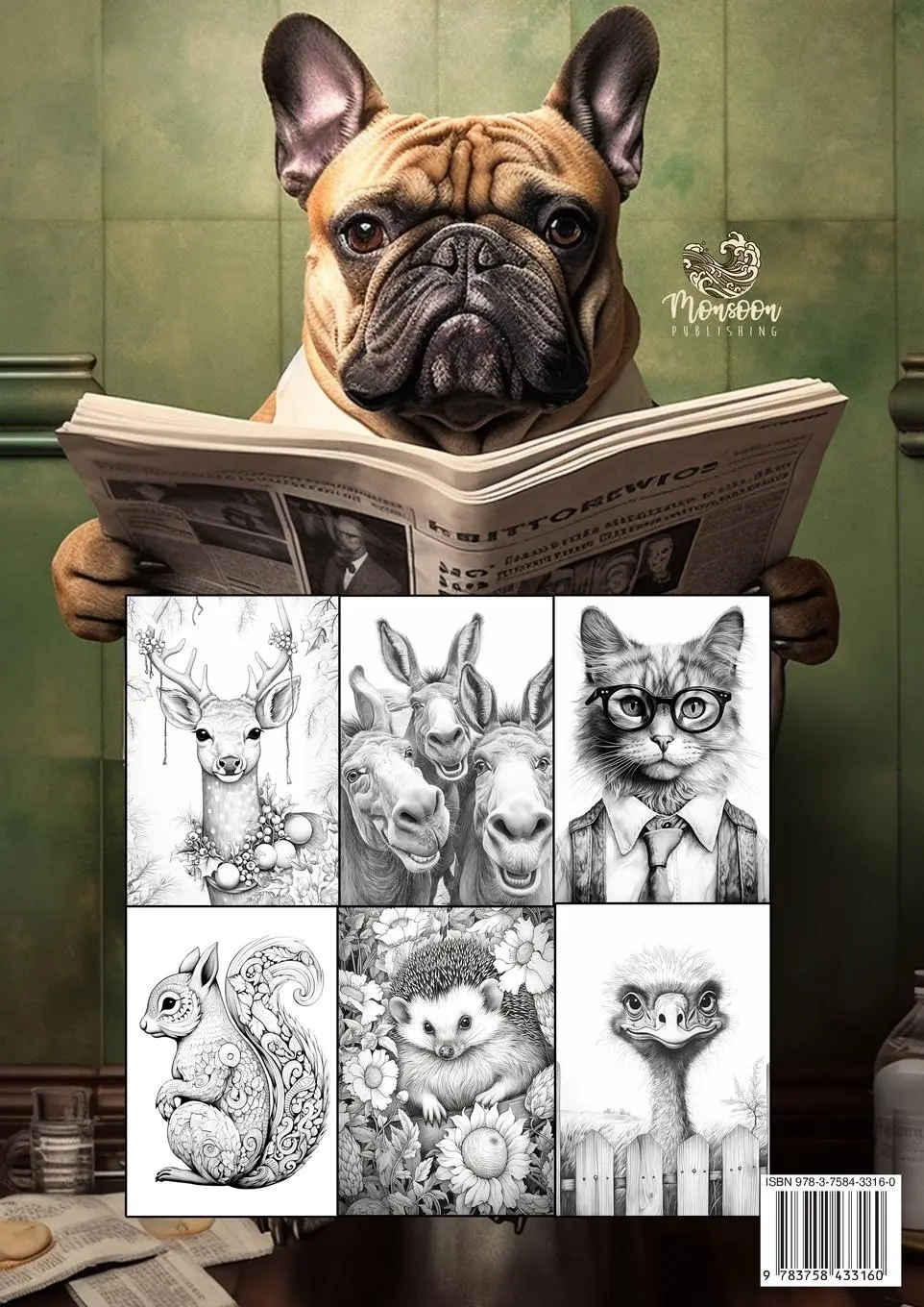 Rückseite: 9783758433160 | Best of Animals Coloring Book for Adults | Monsoon Publishing | Buch