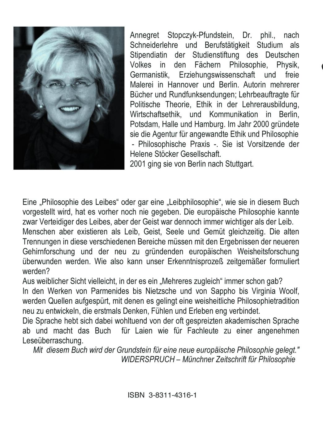 Rückseite: 9783831143160 | Sophias Leib | Der Körper als Quelle der Weisheit | Taschenbuch | 2003