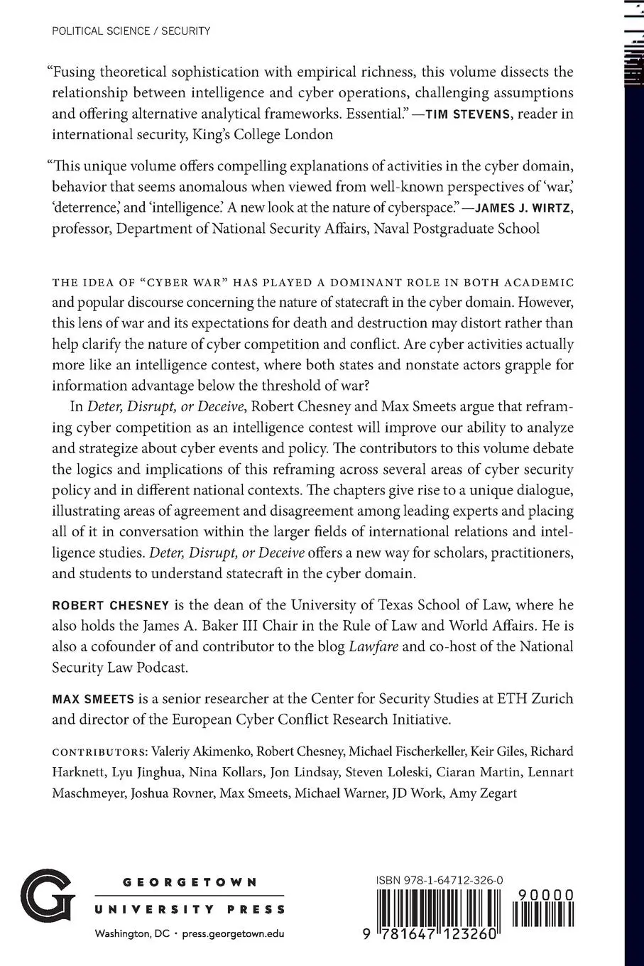 Rückseite: 9781647123260 | Deter, Disrupt, or Deceive | Max Smeets (u. a.) | Taschenbuch | 2023