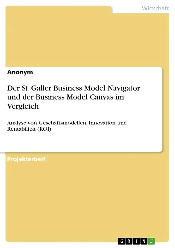 Cover: 9783389153260 | Der St. Galler Business Model Navigator und der Business Model...