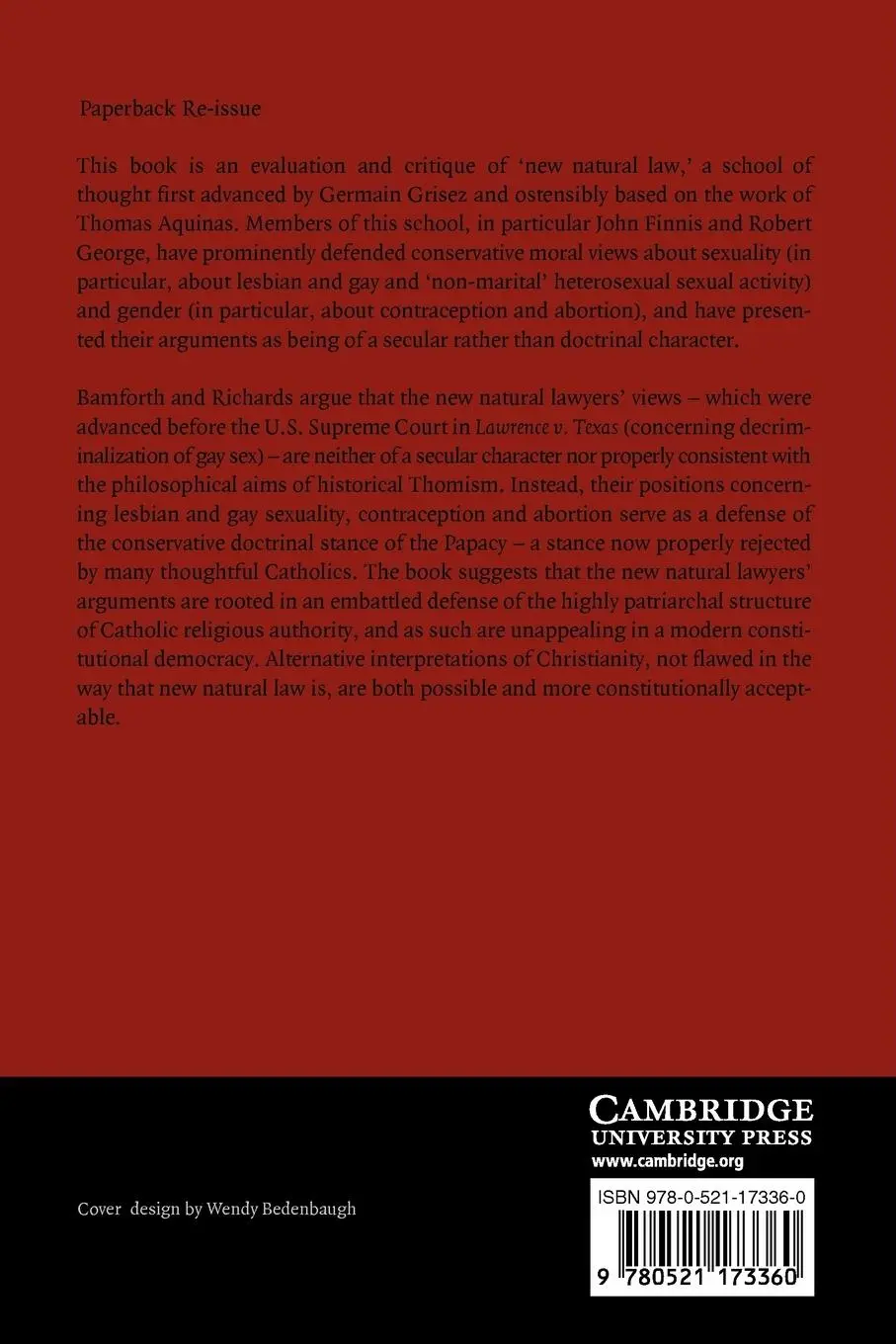 Rückseite: 9780521173360 | Patriarchal Religion, Sexuality, and Gender | Bamforth (u. a.) | Buch