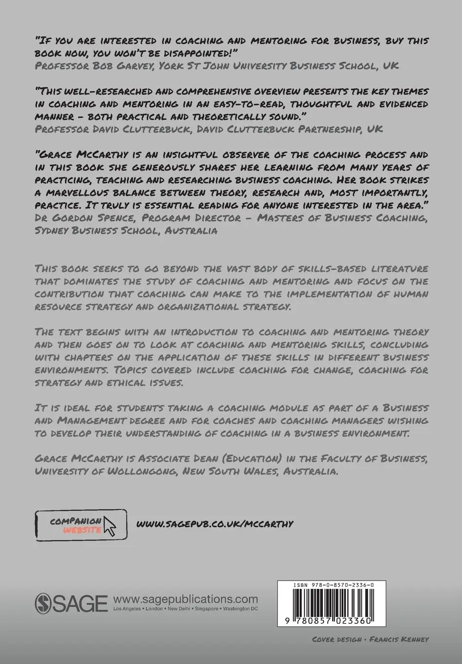 Rückseite: 9780857023360 | Coaching and Mentoring for Business | Grace Mccarthy | Taschenbuch