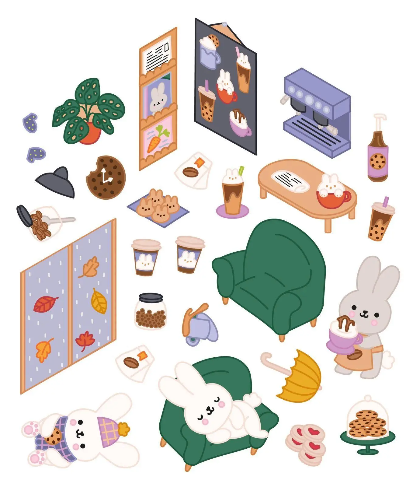 Bild: 9783551193360 | Mein süßes Stickerhaus: Cozy Cafés | Holly Hurst | Taschenbuch | 48 S.