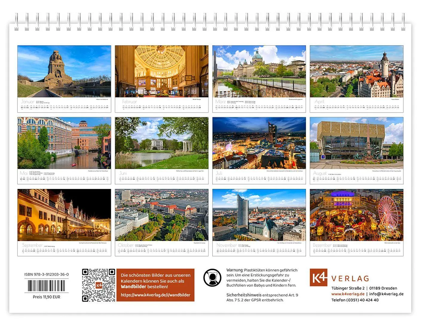 Bild: 9783912303360 | Kalender Leipzig kompakt 2027 | 21 x 15 cm weißes Kalendarium | 2027