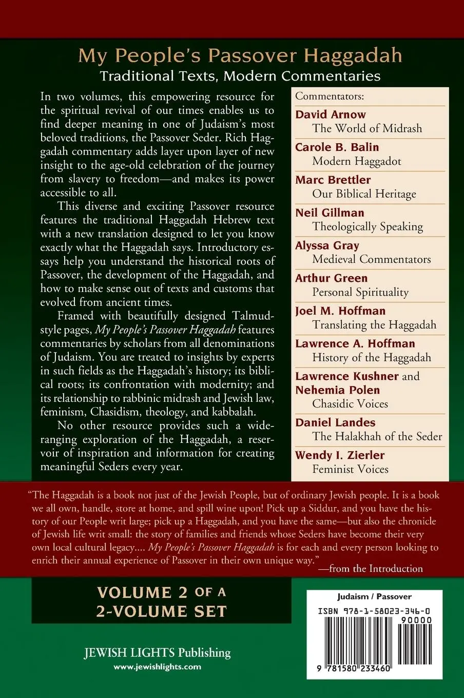 Rückseite: 9781580233460 | My People's Passover Haggadah Vol 2 | Buch | Englisch | 2008