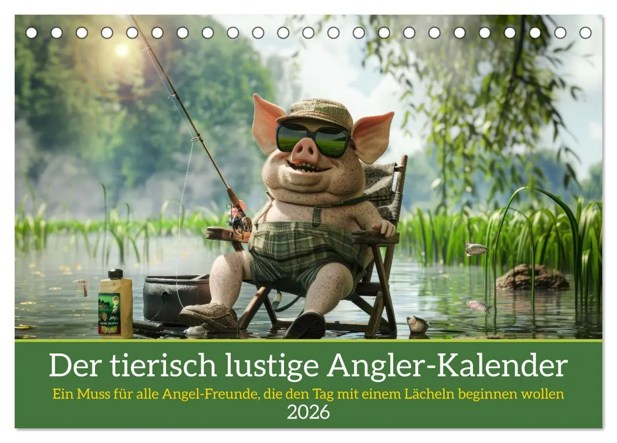 Cover: 9783457373460 | Der tierisch lustige Angler-Kalender (Tischkalender 2026 DIN A5...