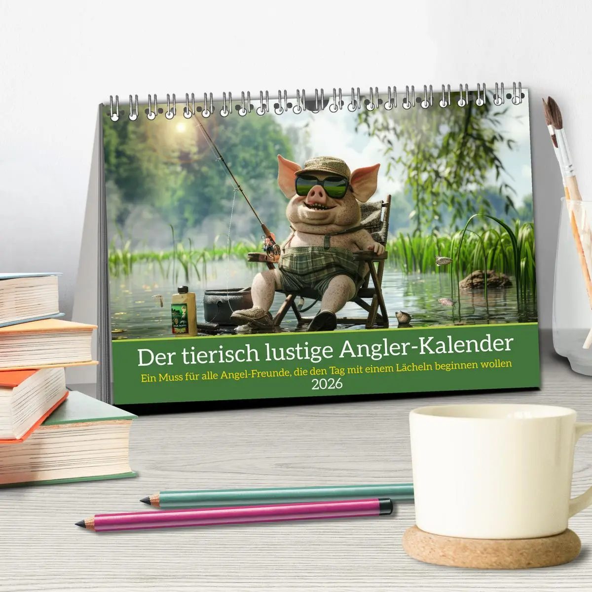 Bild: 9783457373460 | Der tierisch lustige Angler-Kalender (Tischkalender 2026 DIN A5...