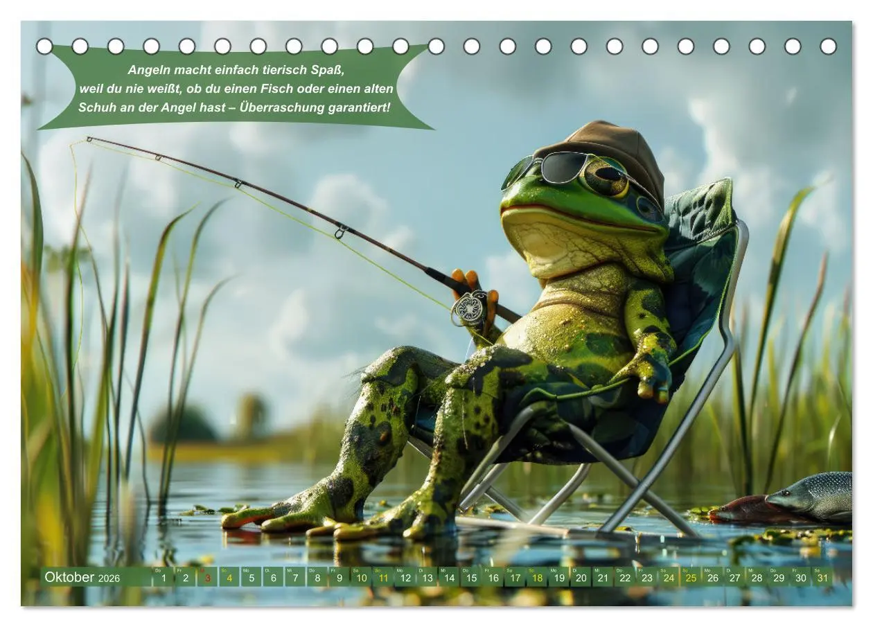 Bild: 9783457373460 | Der tierisch lustige Angler-Kalender (Tischkalender 2026 DIN A5...
