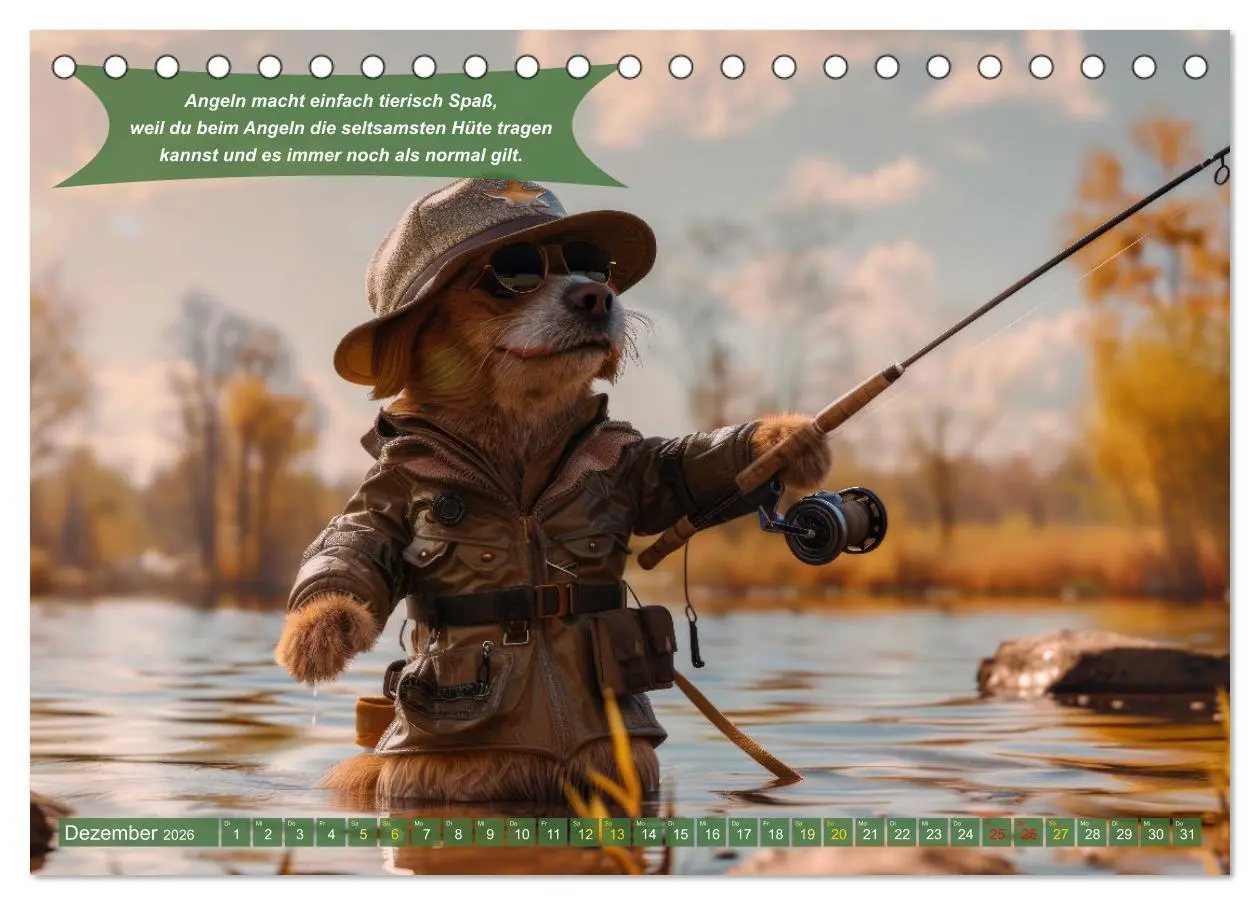 Bild: 9783457373460 | Der tierisch lustige Angler-Kalender (Tischkalender 2026 DIN A5...