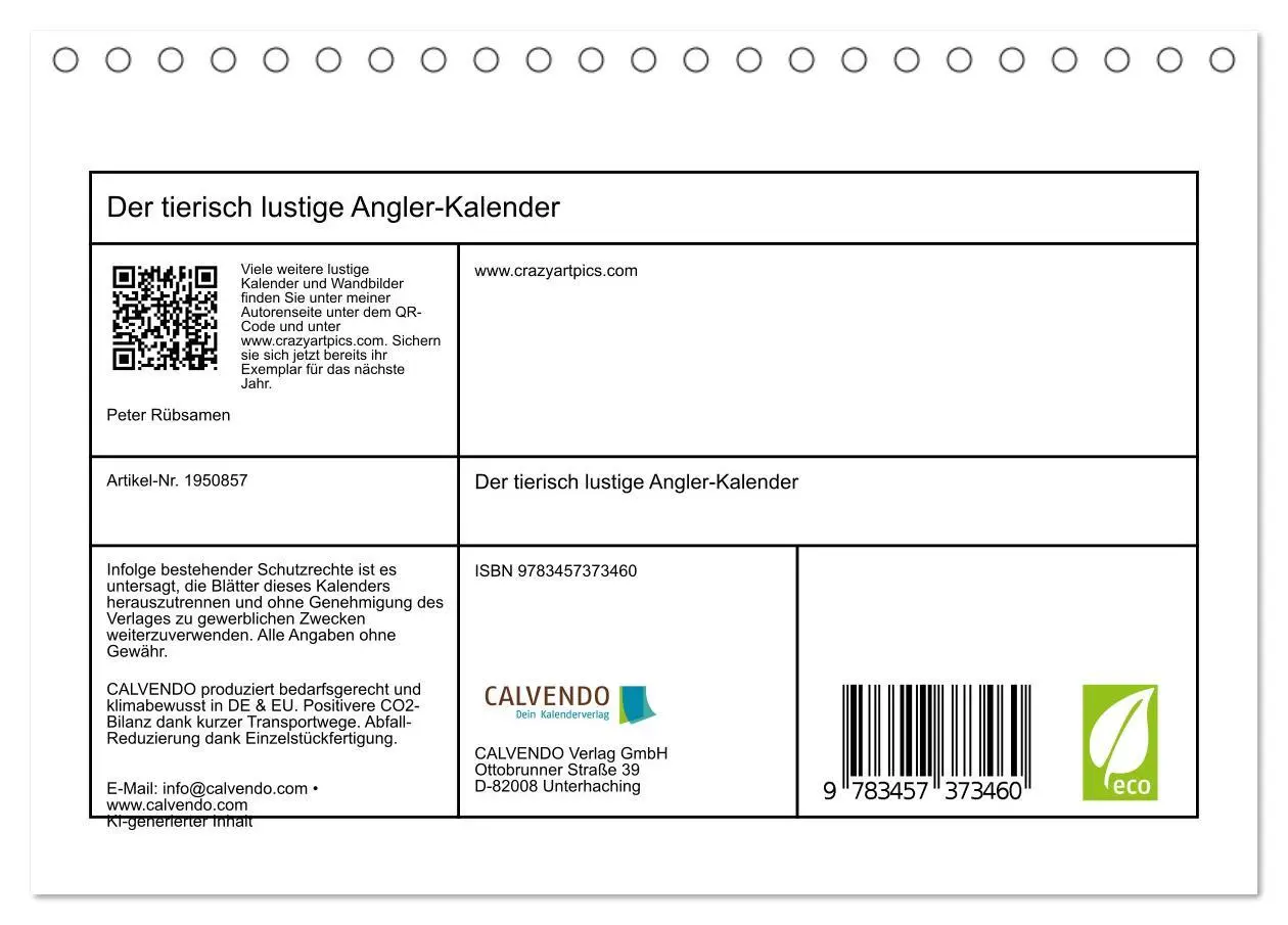 Bild: 9783457373460 | Der tierisch lustige Angler-Kalender (Tischkalender 2026 DIN A5...