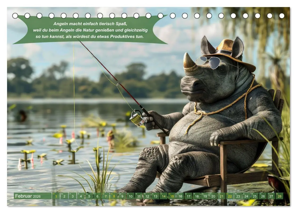 Bild: 9783457373460 | Der tierisch lustige Angler-Kalender (Tischkalender 2026 DIN A5...