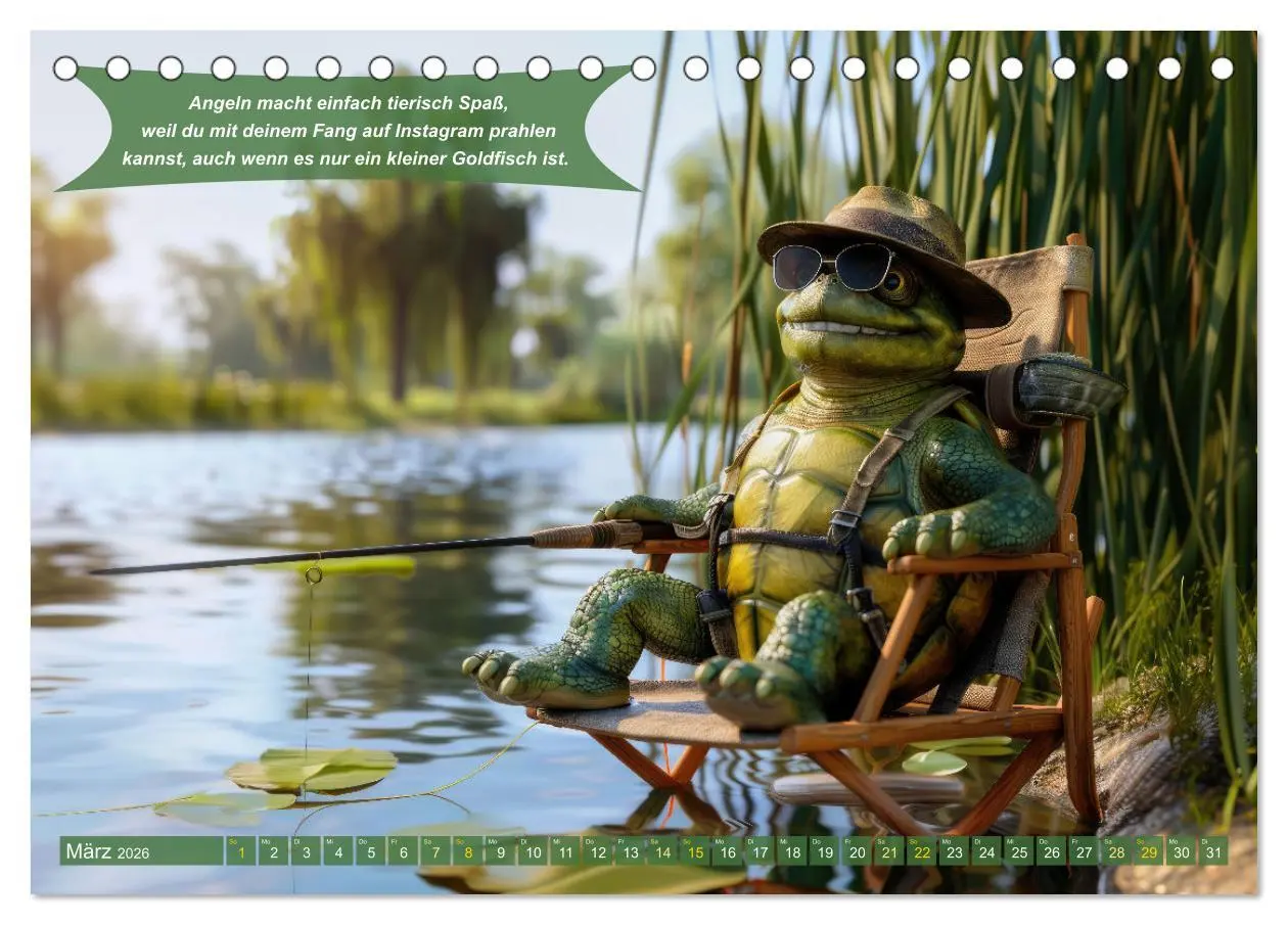Bild: 9783457373460 | Der tierisch lustige Angler-Kalender (Tischkalender 2026 DIN A5...