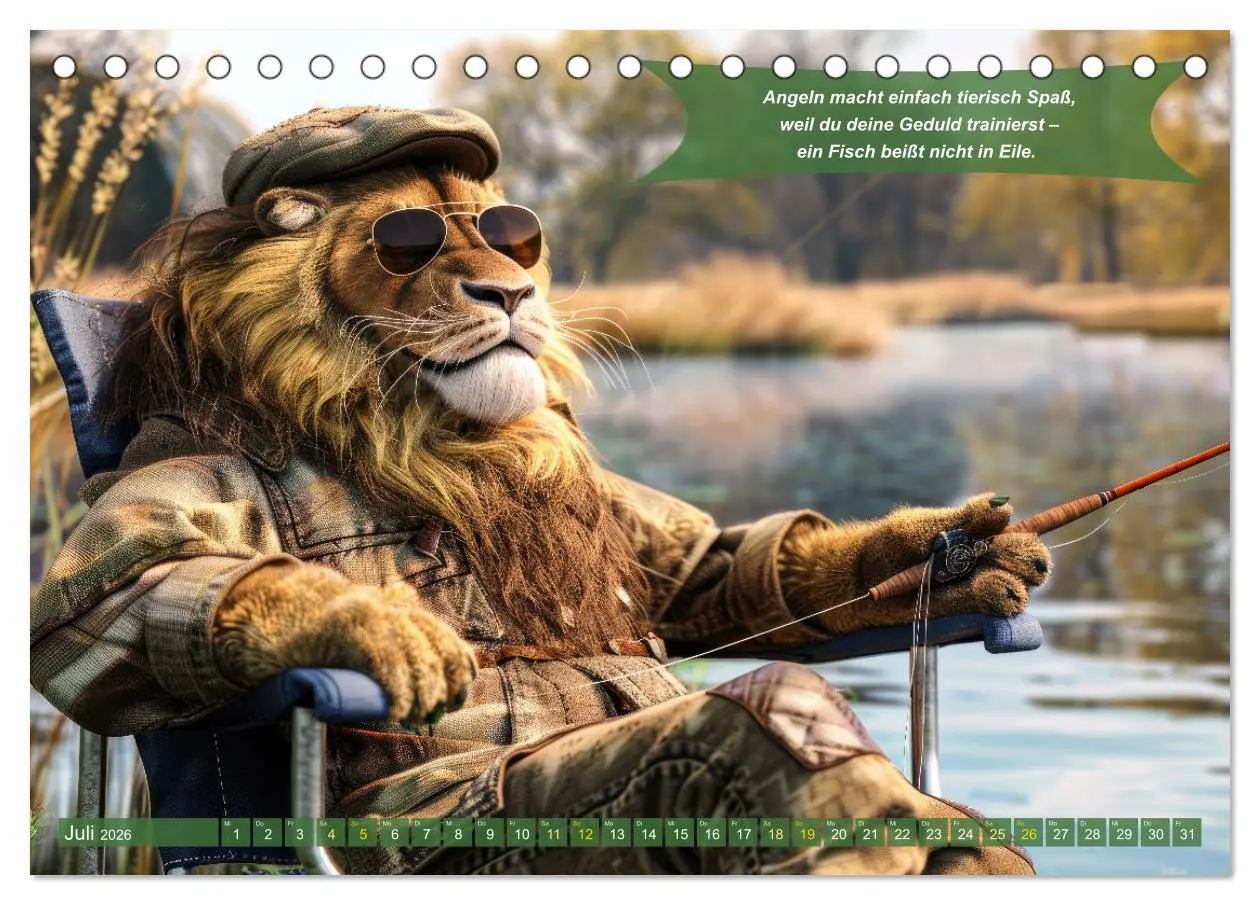 Bild: 9783457373460 | Der tierisch lustige Angler-Kalender (Tischkalender 2026 DIN A5...