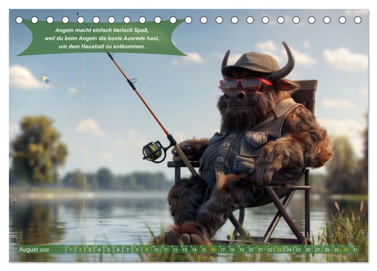 Bild: 9783457373460 | Der tierisch lustige Angler-Kalender (Tischkalender 2026 DIN A5...