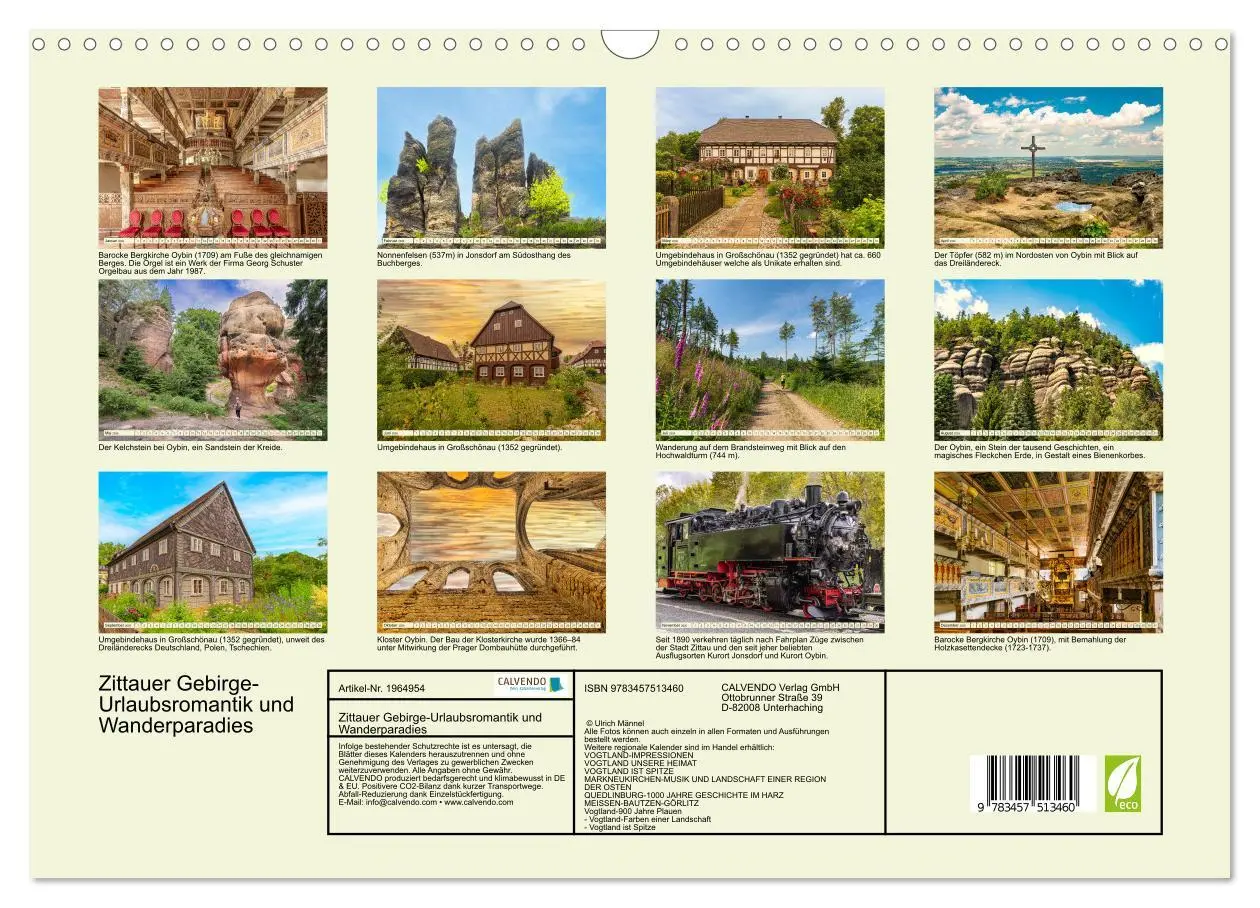 Bild: 9783457513460 | Zittauer Gebirge-Urlaubsromantik und Wanderparadies (Wandkalender...