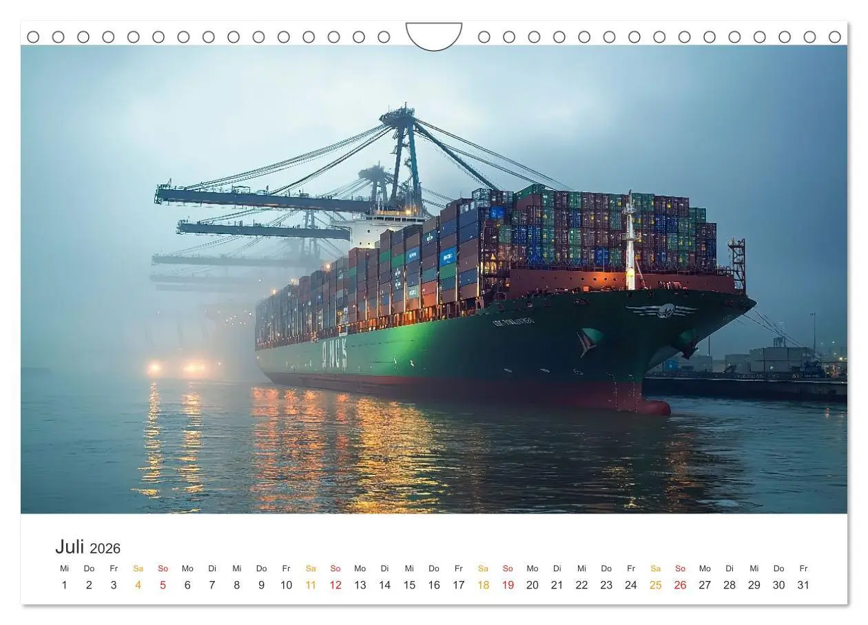 Bild: 9783457993460 | Containerschiffe - Giganten im Fokus (Wandkalender 2026 DIN A4...