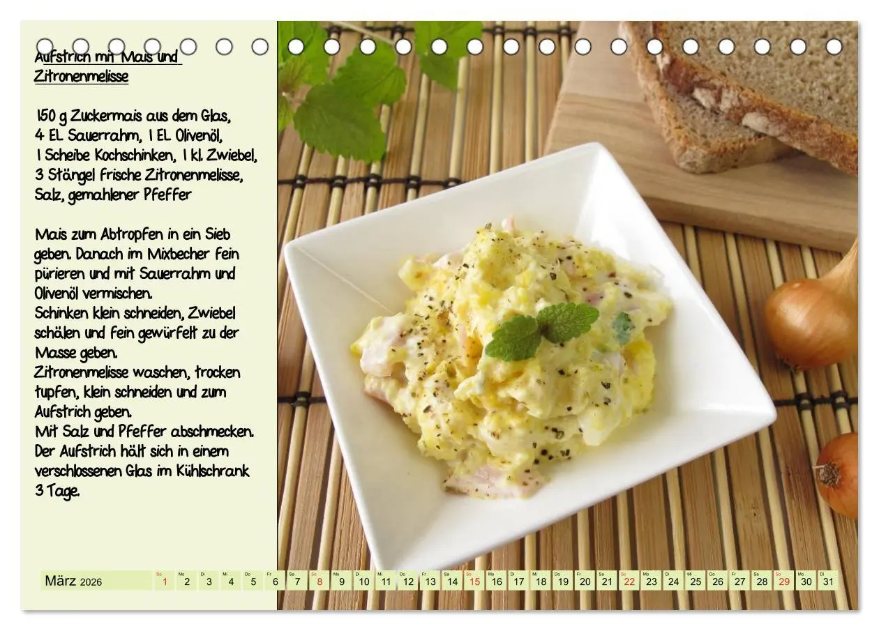 Bild: 9783516223460 | Leckere Aufstriche - Ein Kalender mit Rezepten (Tischkalender 2026...