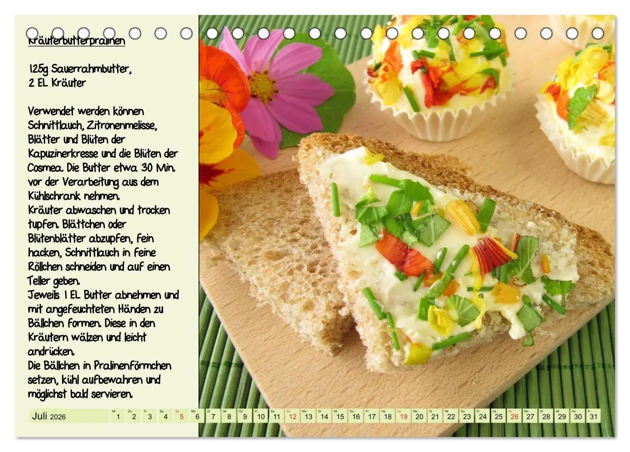 Bild: 9783516223460 | Leckere Aufstriche - Ein Kalender mit Rezepten (Tischkalender 2026...