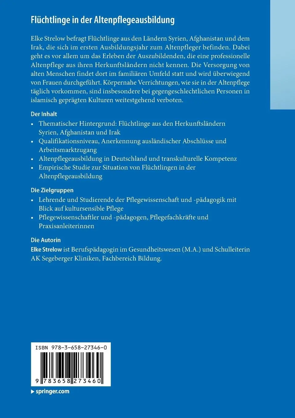 Rückseite: 9783658273460 | Flüchtlinge in der Altenpflegeausbildung | Eine empirische Studie | xi