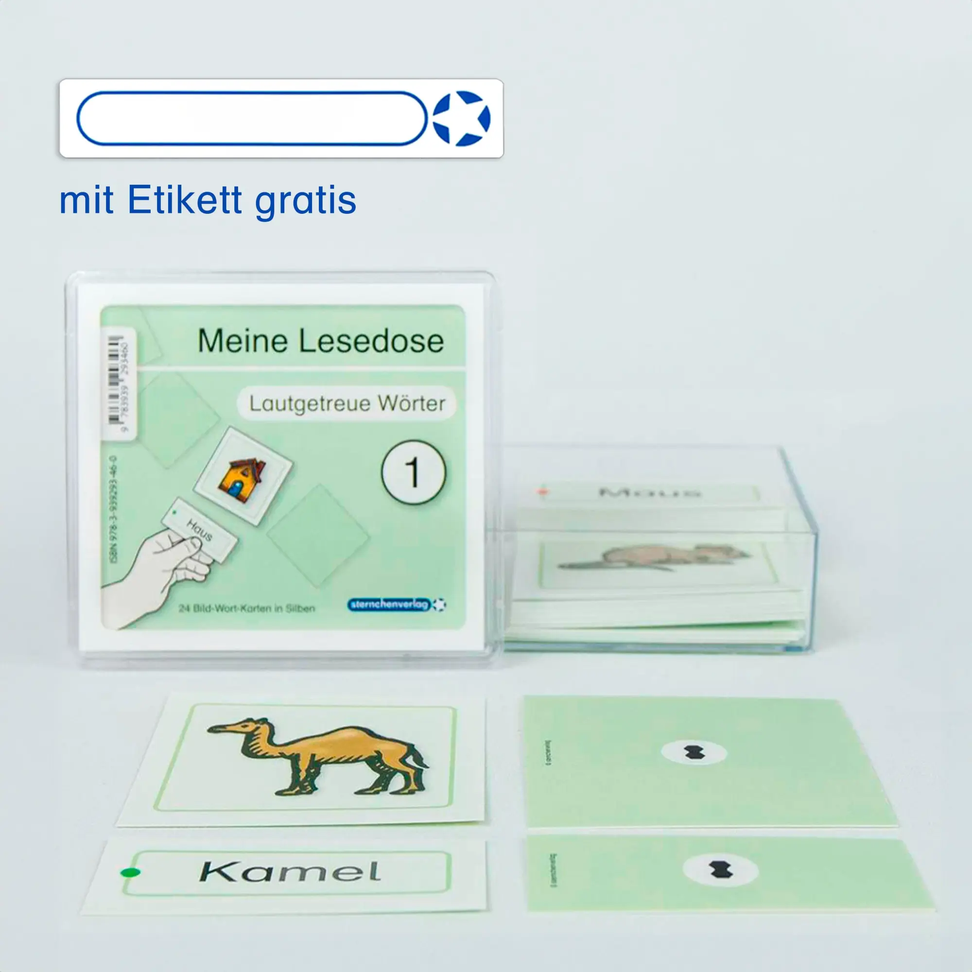 Cover: 9783939293460 | Meine Lesedose 1 - Lautgetreue Wörter | 24 Bild-Wort-Karten in Silben.