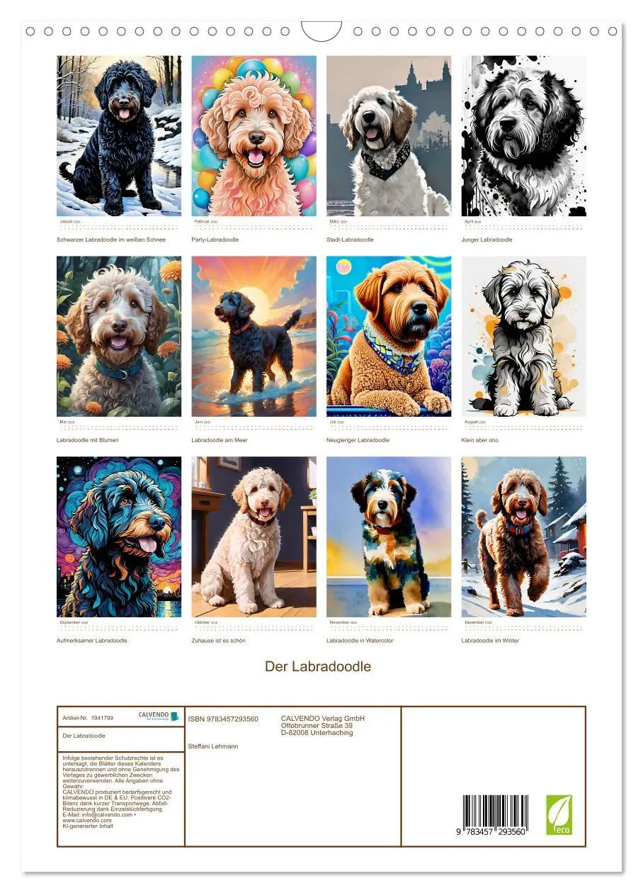 Bild: 9783457293560 | Der Labradoodle (Wandkalender 2026 DIN A3 hoch), CALVENDO...