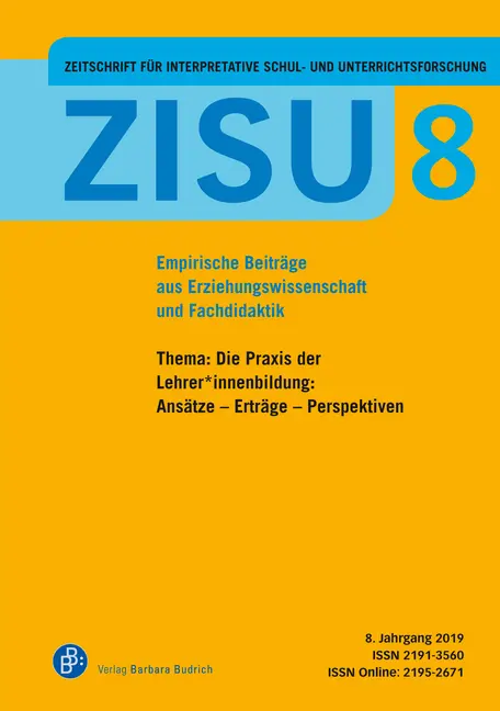 Cover: 9783847423560 | ZISU - Zeitschrift für interpretative Schul- und Unterrichtsforschung
