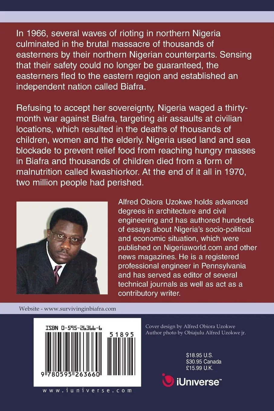 Rückseite: 9780595263660 | Surviving in Biafra | The Story of the Nigerian Civil War | Uzokwe