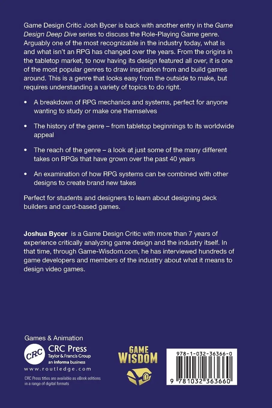 Rückseite: 9781032363660 | Game Design Deep Dive | Role Playing Games | Joshua Bycer | Buch
