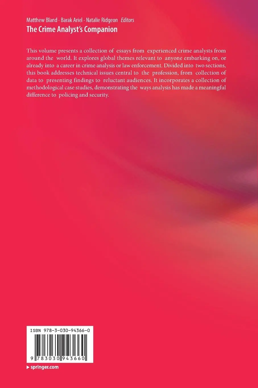Rückseite: 9783030943660 | The Crime Analyst's Companion | Matthew Bland (u. a.) | Taschenbuch