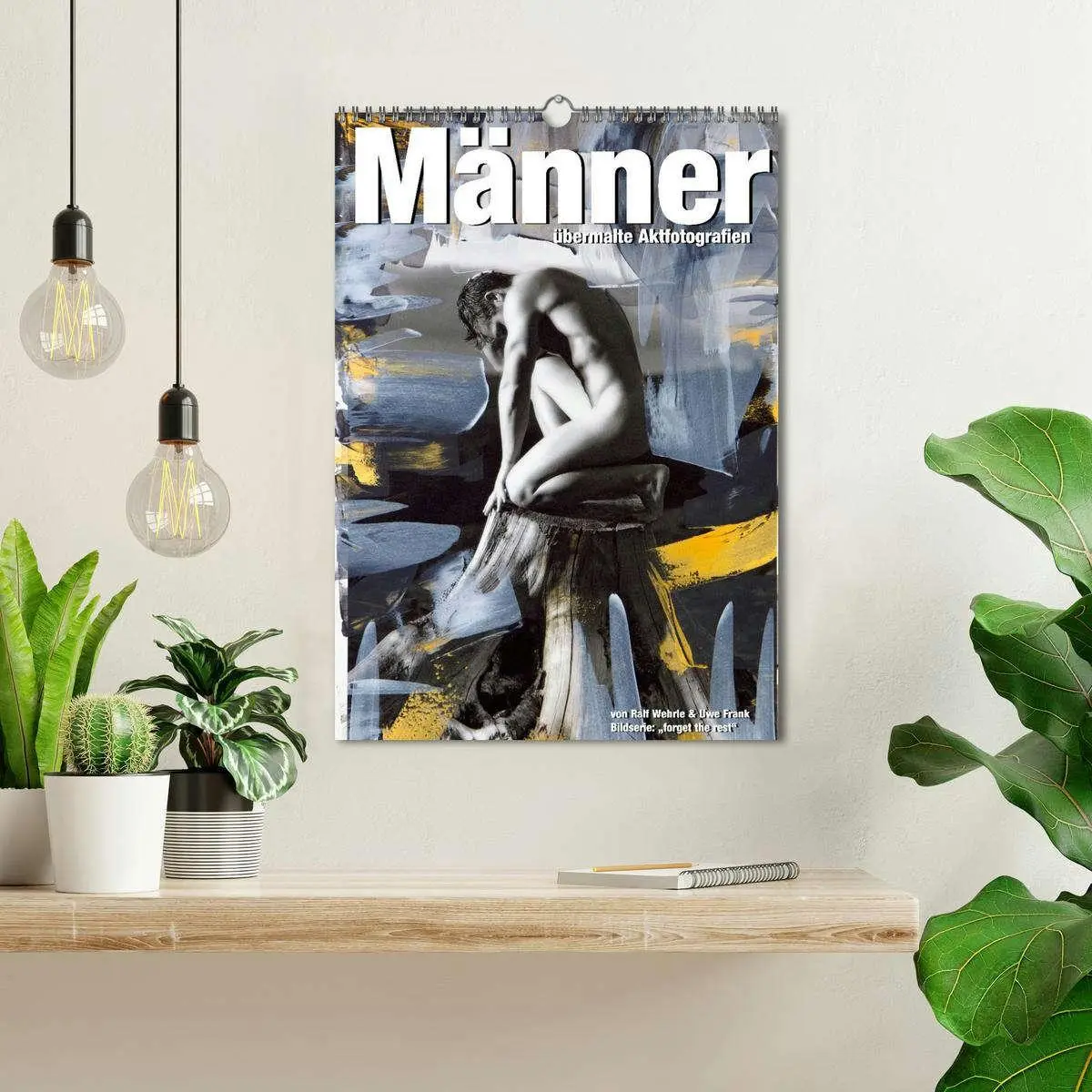 Bild: 9783516443660 | Männer - übermalte Aktfotografien (Wandkalender 2026 DIN A3 hoch),...