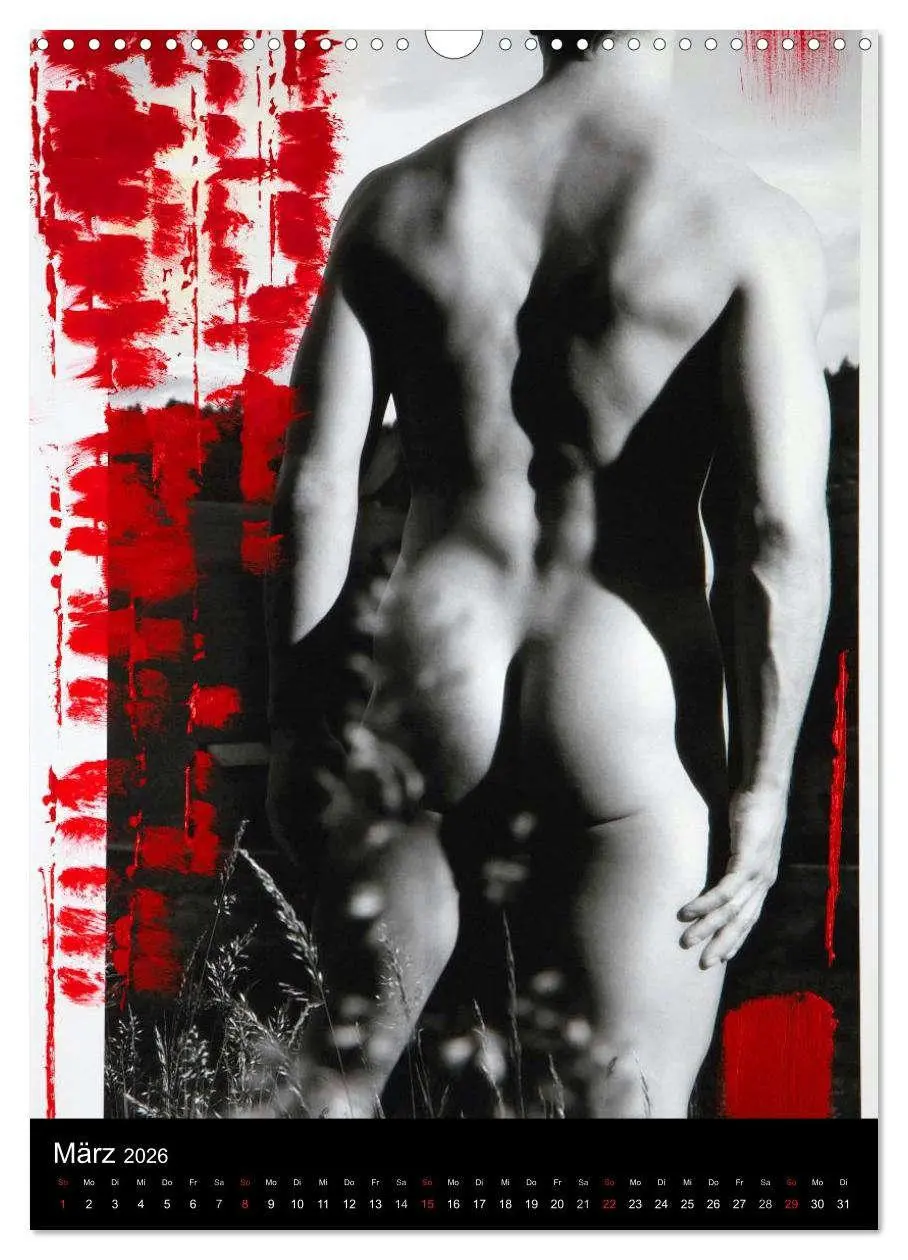 Bild: 9783516443660 | Männer - übermalte Aktfotografien (Wandkalender 2026 DIN A3 hoch),...