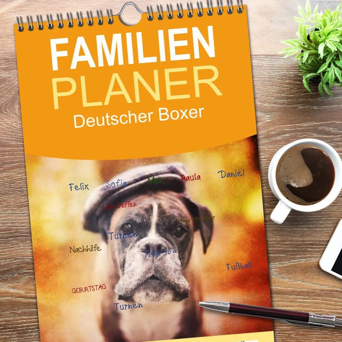 Bild: 9783516513660 | Familienplaner 2026 - Deutscher Boxer mit 5 Spalten (Wandkalender,...