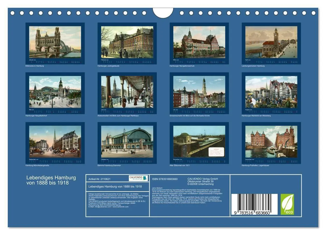 Bild: 9783516683660 | Lebendiges Hamburg von 1888 bis 1918 (Wandkalender 2026 DIN A4...