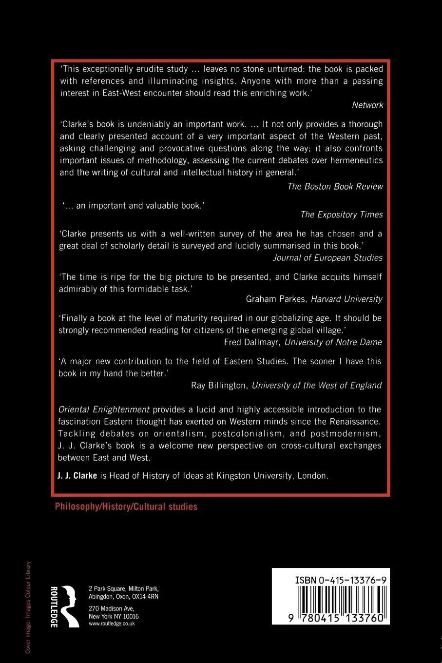 Rückseite: 9780415133760 | Oriental Enlightenment | J. J. Clarke | Taschenbuch | Englisch | 1997