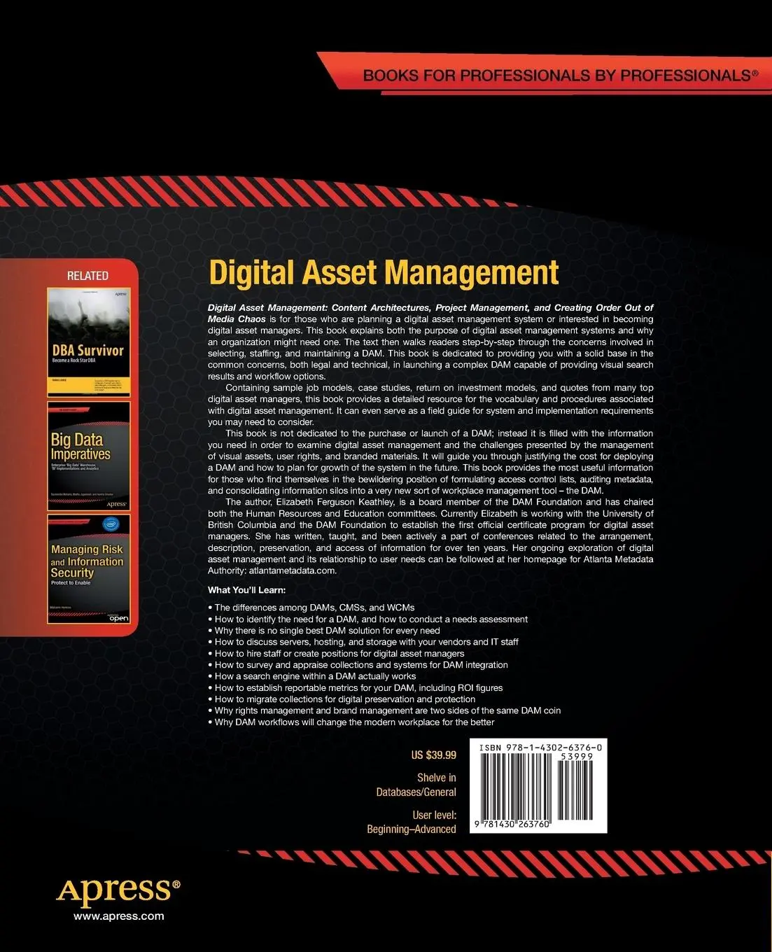 Rückseite: 9781430263760 | Digital Asset Management | Elizabeth Keathley | Taschenbuch | xvii