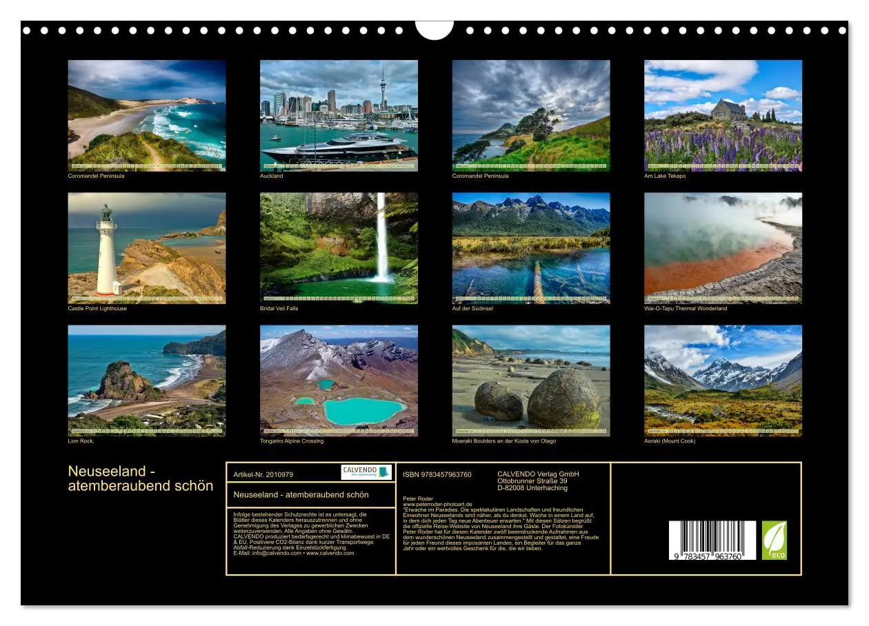 Bild: 9783457963760 | Neuseeland - atemberaubend schön (Wandkalender 2026 DIN A3 quer),...