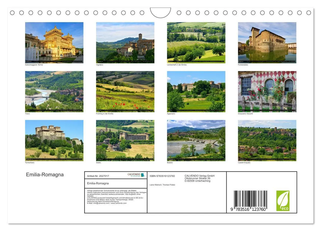 Bild: 9783516123760 | Emilia-Romagna (Wandkalender 2026 DIN A4 quer), CALVENDO...