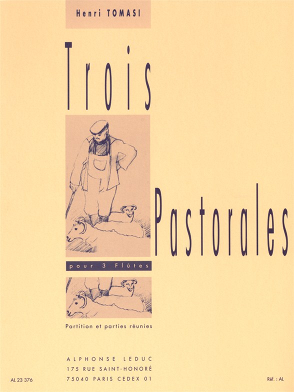 Cover: 9790046233760 | Trois Pastorales For 3 Flutes | Henri Tomasi | Partitur + Stimmen