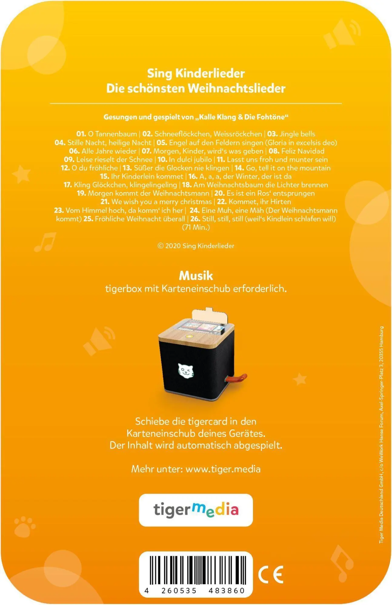 Bild: 4260535483860 | tigercard - Sing Kinderlieder - Die schönsten Weihnachtslieder | 2021