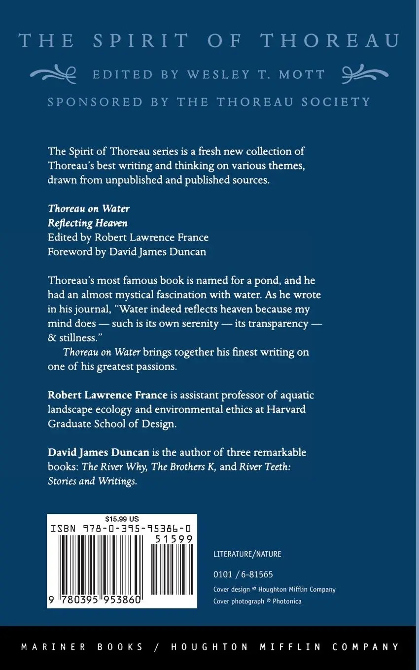 Rückseite: 9780395953860 | Reflecting Heaven | Thoreau on Water | Henry David Thoreau | Buch