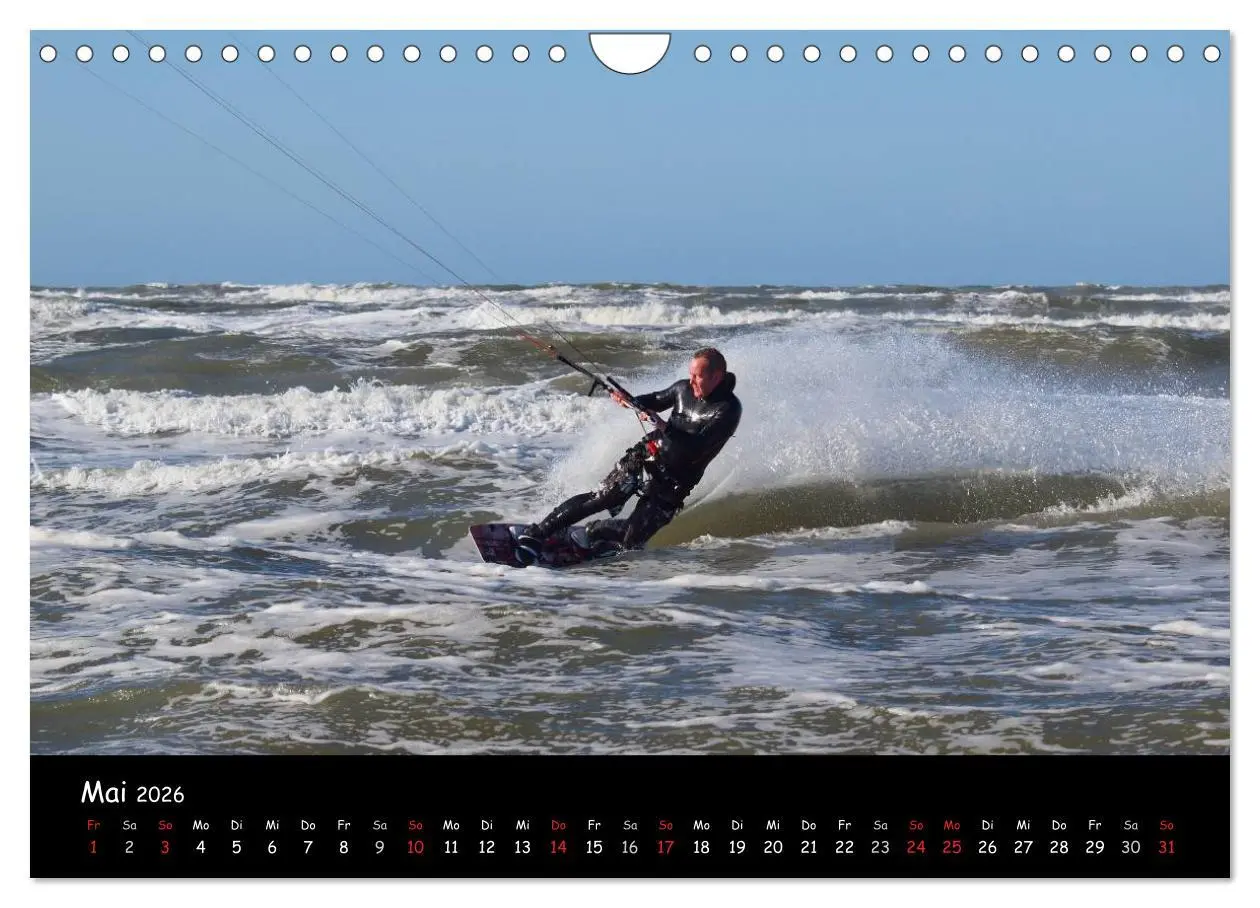 Bild: 9783516113860 | Kitesurfen - Faszination auf dem Wasser (Wandkalender 2026 DIN A4...