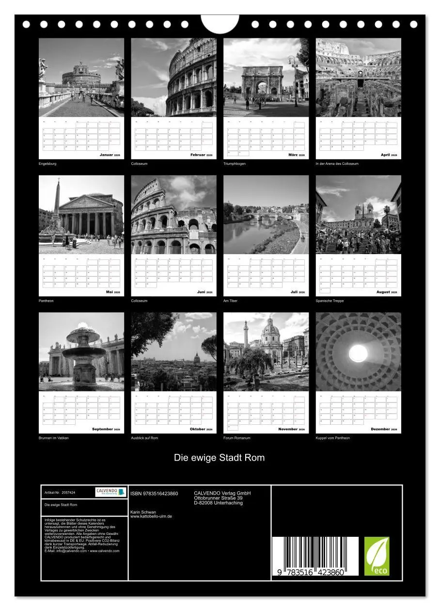 Bild: 9783516423860 | Die ewige Stadt Rom (Wandkalender 2026 DIN A4 hoch), CALVENDO...