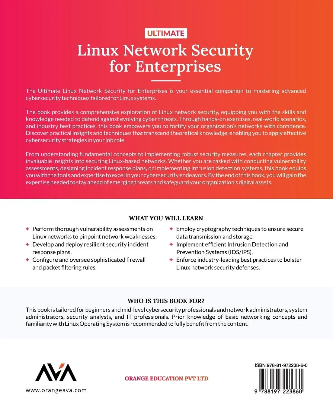 Rückseite: 9788197223860 | Ultimate Linux Network Security for Enterprises | Adarsh Kant | Buch