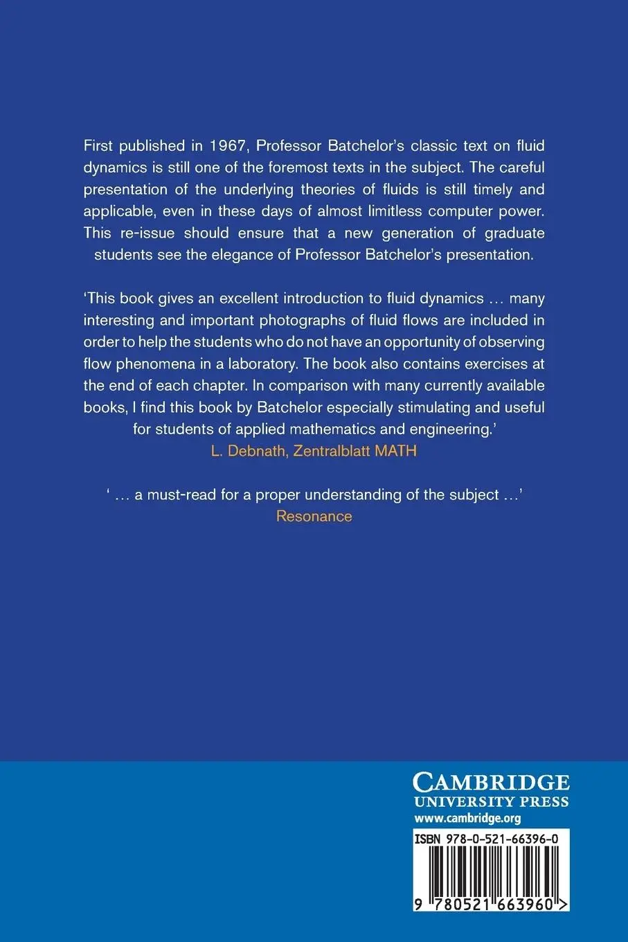 Rückseite: 9780521663960 | An Introduction to Fluid Dynamics | G. K. Batchelor | Taschenbuch Rückseite: 9780521663960 | An Introduction to Fluid Dynamics | G. K. Batchelor | Taschenbuch
