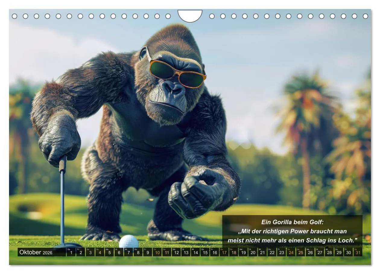 Bild: 9783457323960 | Der tierisch lustige Golfkalender (Wandkalender 2026 DIN A4 quer),...