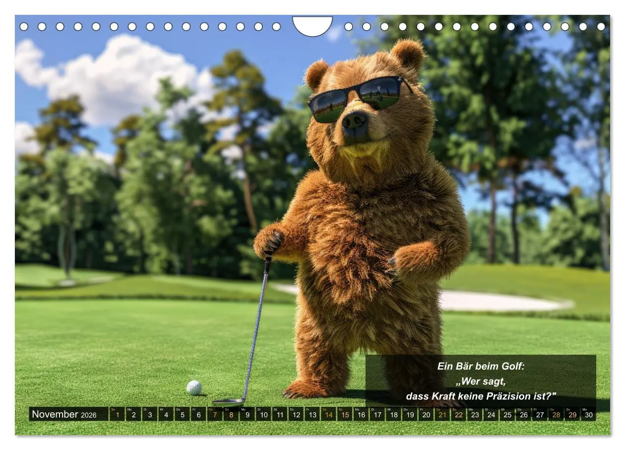 Bild: 9783457323960 | Der tierisch lustige Golfkalender (Wandkalender 2026 DIN A4 quer),...