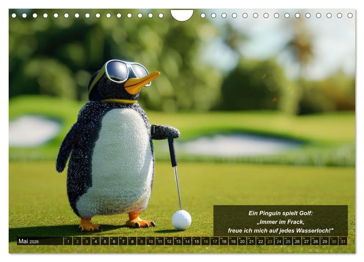 Bild: 9783457323960 | Der tierisch lustige Golfkalender (Wandkalender 2026 DIN A4 quer),...
