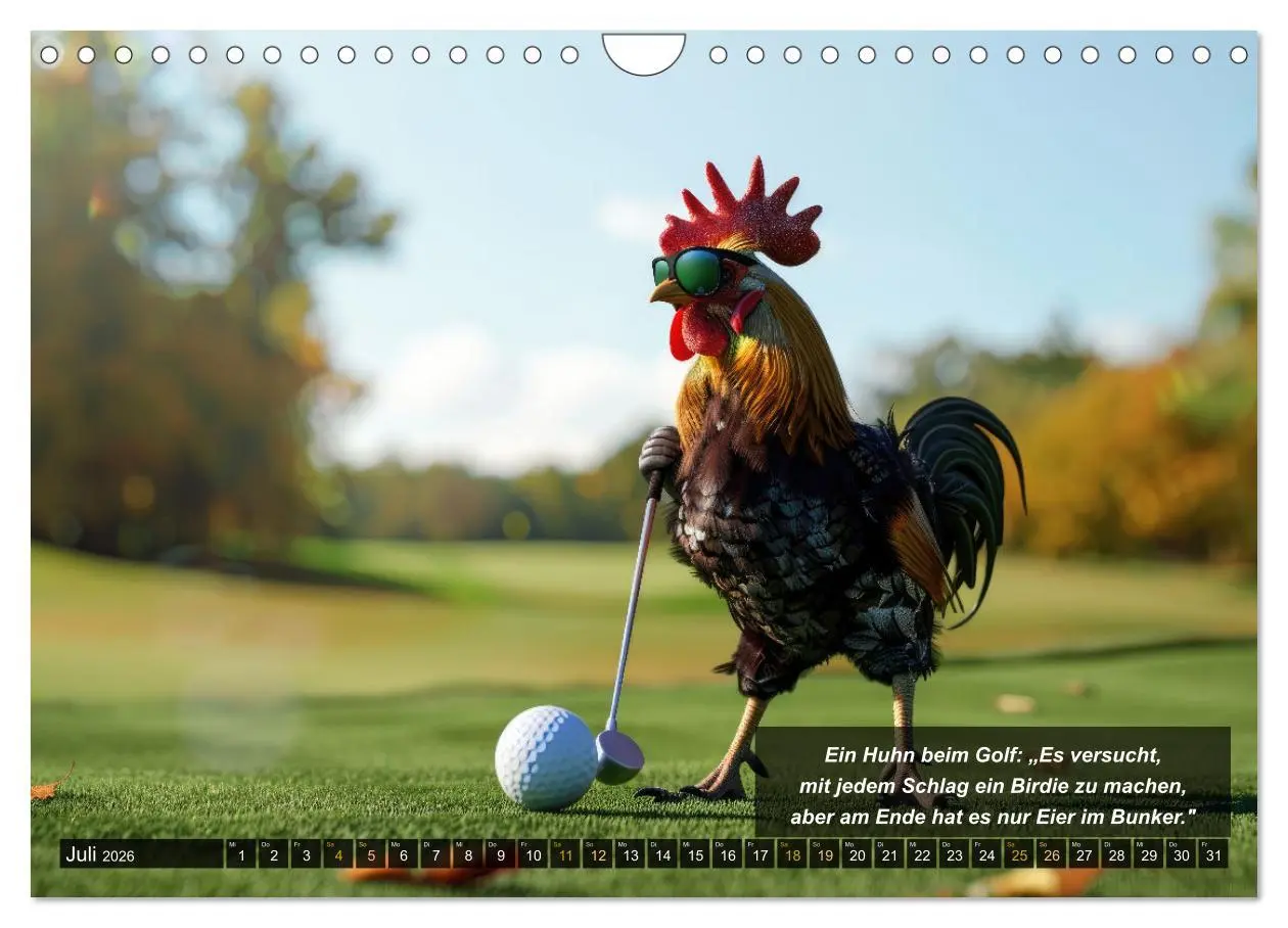 Bild: 9783457323960 | Der tierisch lustige Golfkalender (Wandkalender 2026 DIN A4 quer),...