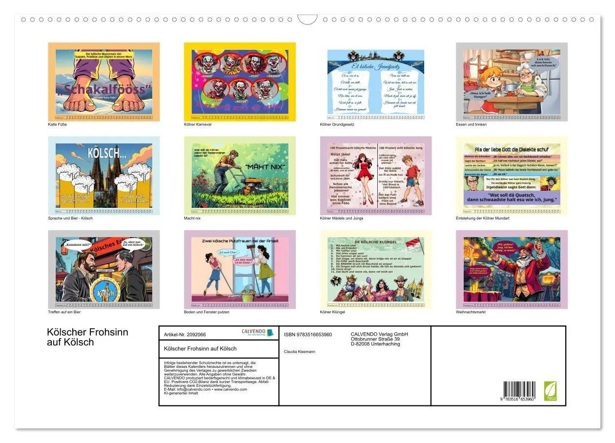 Bild: 9783516653960 | Kölscher Frohsinn auf Kölsch (Wandkalender 2026 DIN A2 quer),...